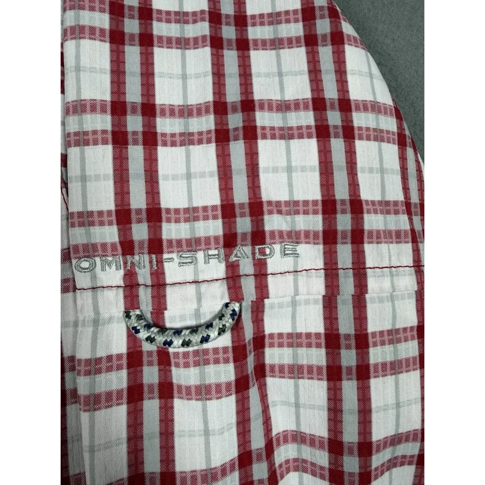 Columbia PFG Super Tamiami Arkansas Razorbacks Shirt Men L Plaid L/S Vented